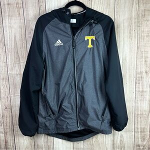 Adidas Tennessee Volunteers Men's Black and Dark Gray Windbreaker with Logo